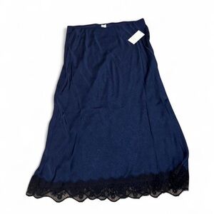 a new day Navy Maxi Skirt with Black Lace Trim